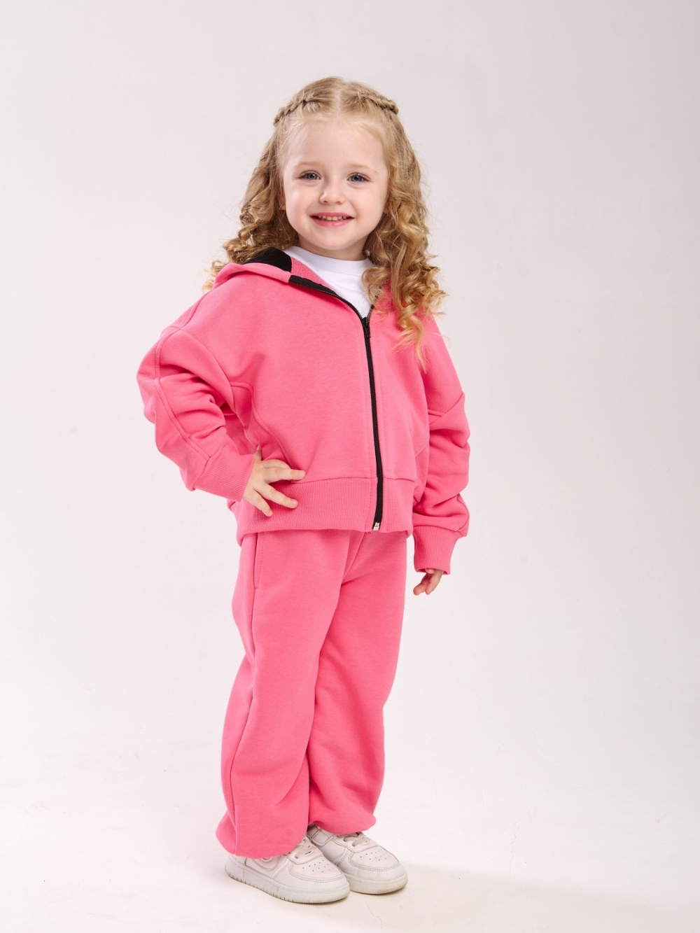 344-МА. Костюм детский оверсайз на молнии, малина хлопок 65%, 35% ПЭ, 3-х нитка без начеса 98,104,110,116