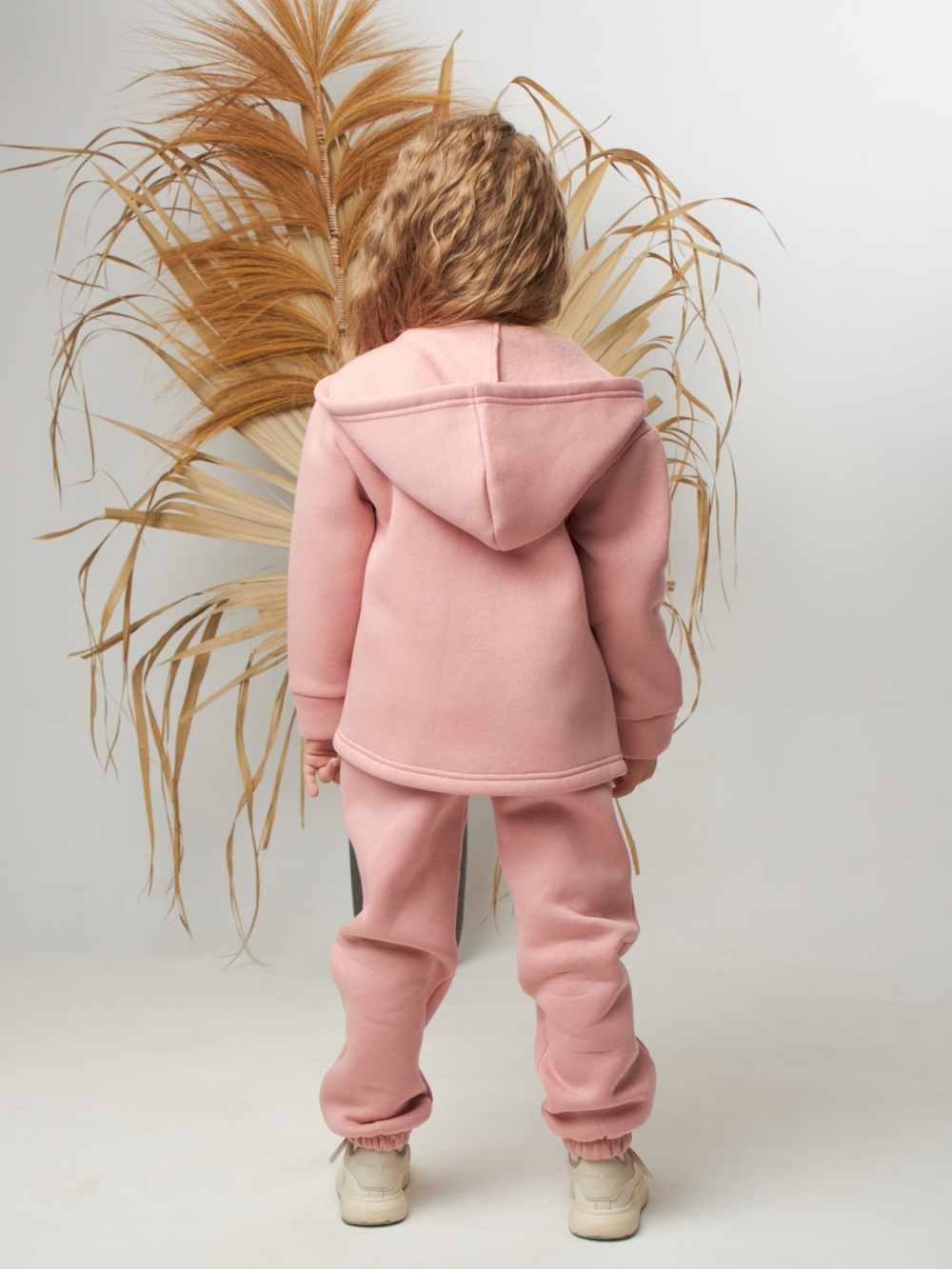 333. Костюм детский (Брюки+Толстовка) на кнопках, пудра, хлопок 65%, 35% ПЭ, 3-х нитка с  начесом 122,128,134,140