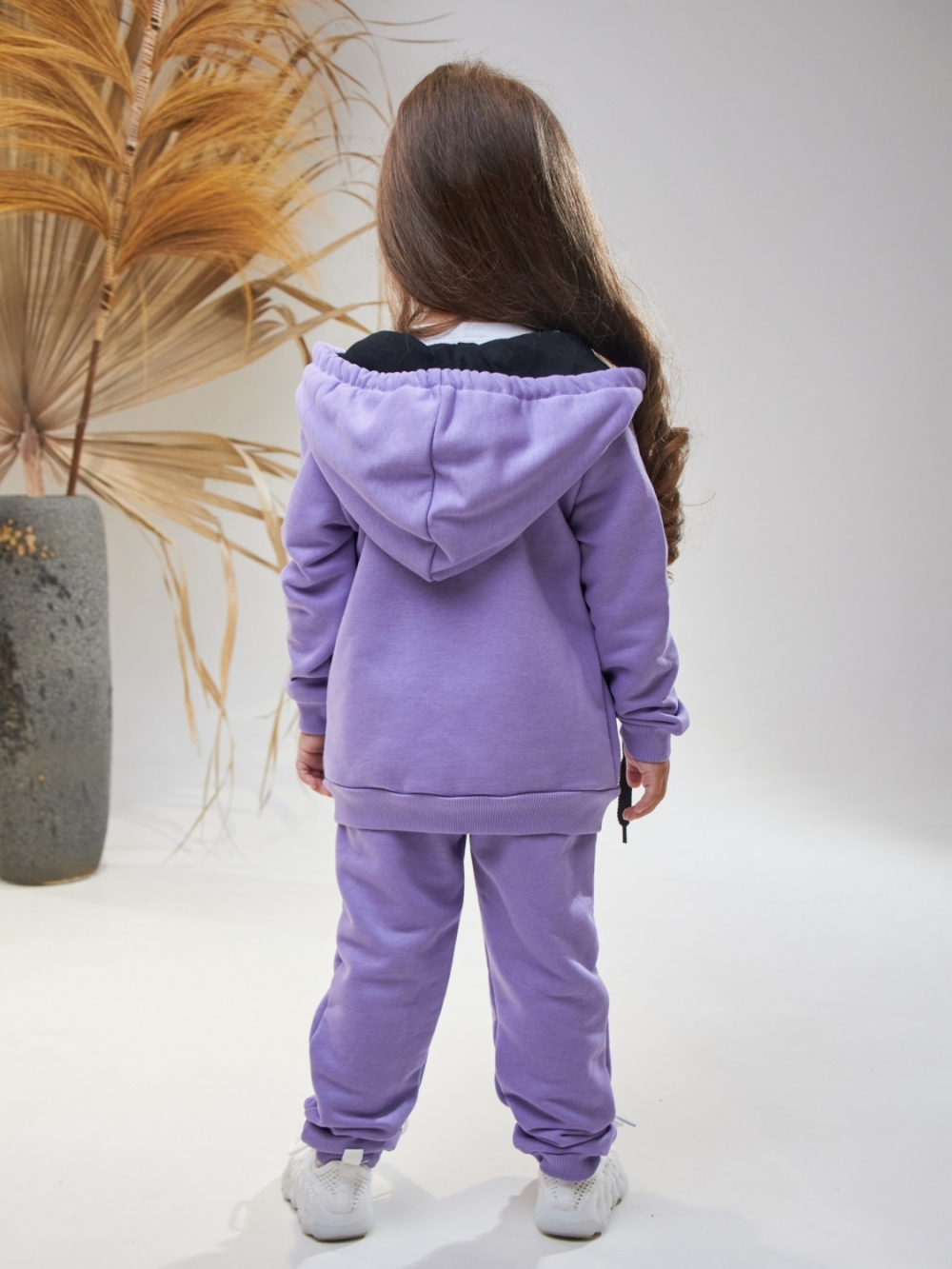 328-Л. Костюм детский  на молнии, лиловый, хлопок 65%, 35% ПЭ, 3-х нитка без начеса 98,104,110,116