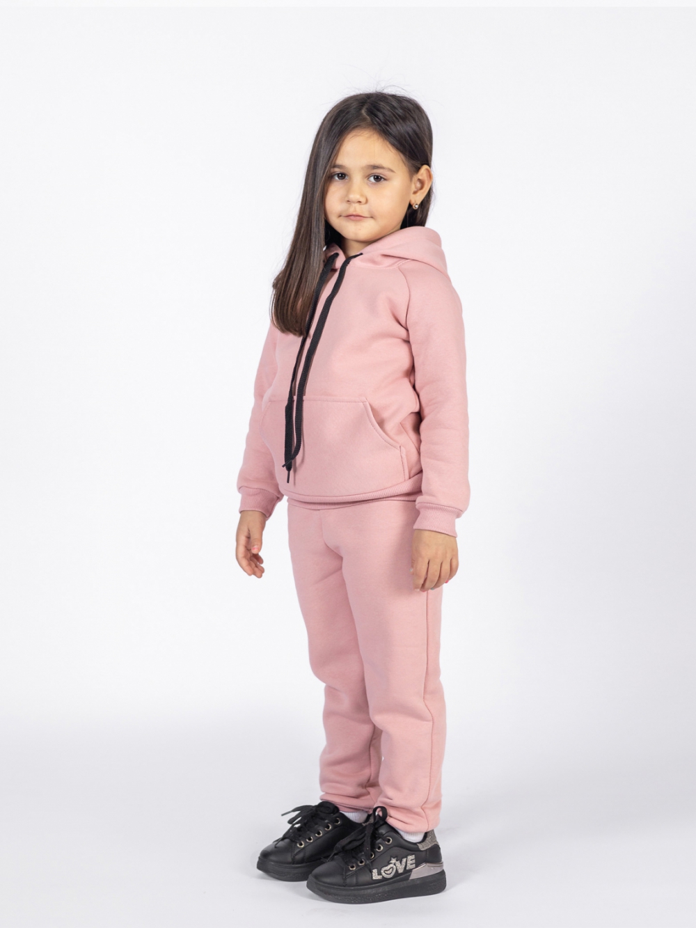 296-П. Свитшот с капюшоном  + Штаны, хлопок 65%, 35% ПЭ, 3-х нитка (начес) пудра 80,86,92