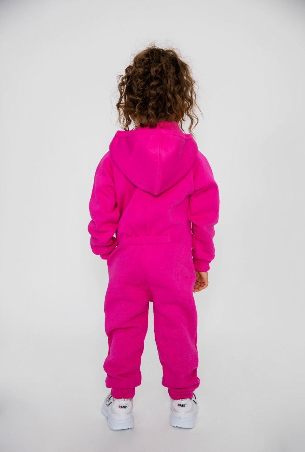318-Ф. Комбинезон на молнии с капюшоном, фуксия, хлопок 65%, 35% ПЭ, 3 нитка толстовка (начёс) 86,92,98,104