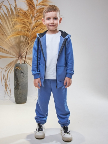 328-ДЖ. Костюм детский  на молнии, джинса хлопок 65%, 35% ПЭ, 3-х нитка без начеса 80,86,92