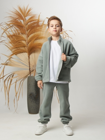 Купить оптом 331. Костюм детский (Брюки+Толстовка), оливковый, 100% полиэстер, р. 98,104,110,116 в Уссурийске