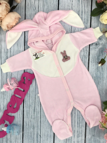 Купить оптом 212. Комбинезон с ушками, хлопок 80% велюр, 20%  ПЭ 62.68,74 в Уссурийске