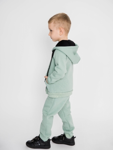 319-ОЛ. Костюм детский на молнии, олива, хлопок 65%, 35% ПЭ, 3-х нитка (начес) 98,104,110,116