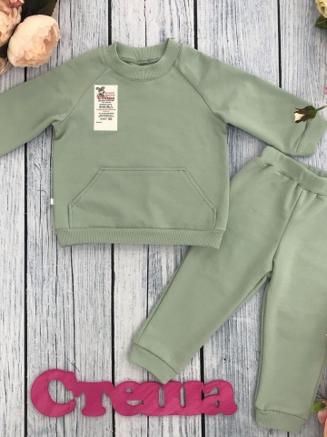 Купить оптом 312-ОЛ. Свитшот+ Штаны , хлопок 70%, 25% ПЭ, 5% лайкра, 2 нитка петля без начеса, олива 80,86,92 в Уссурийске